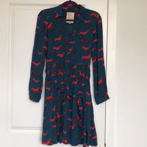 Blue button up dress